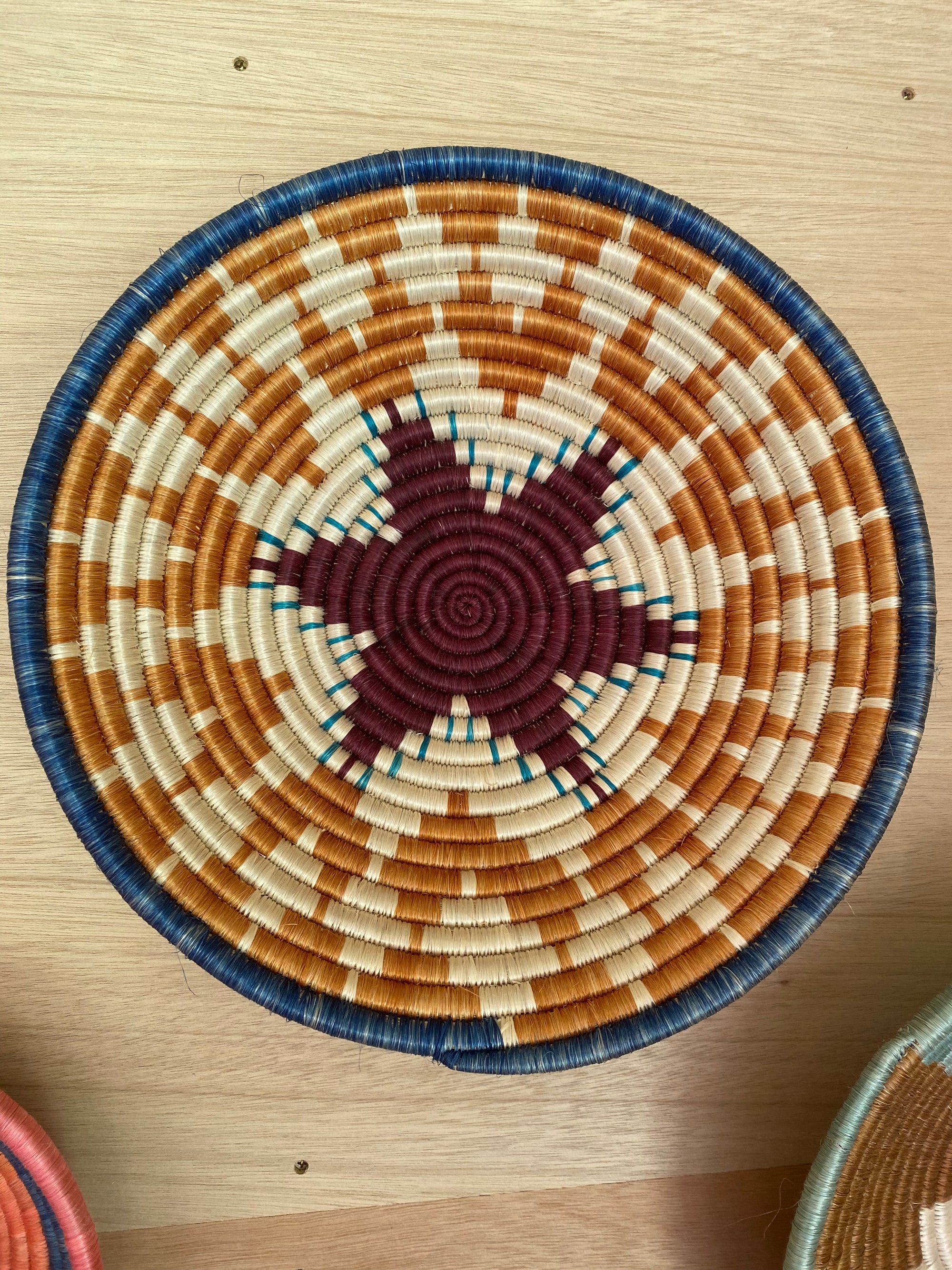 ルワンダバスケット　Lサイズ　お花