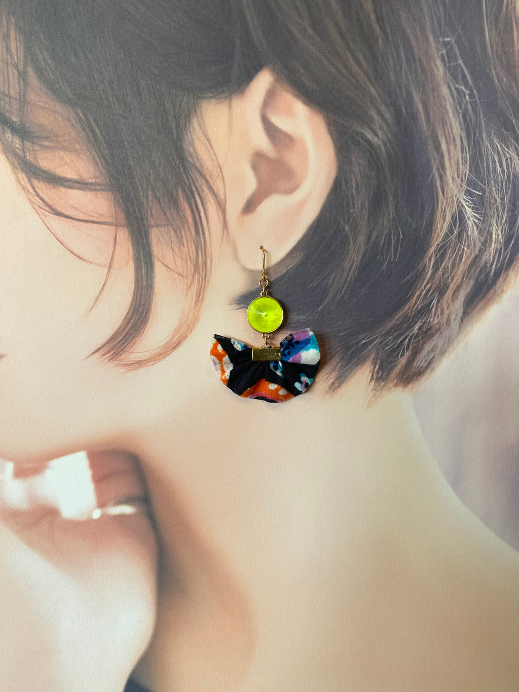 カラフルクリスタルピアス　🟡イエロー🟡