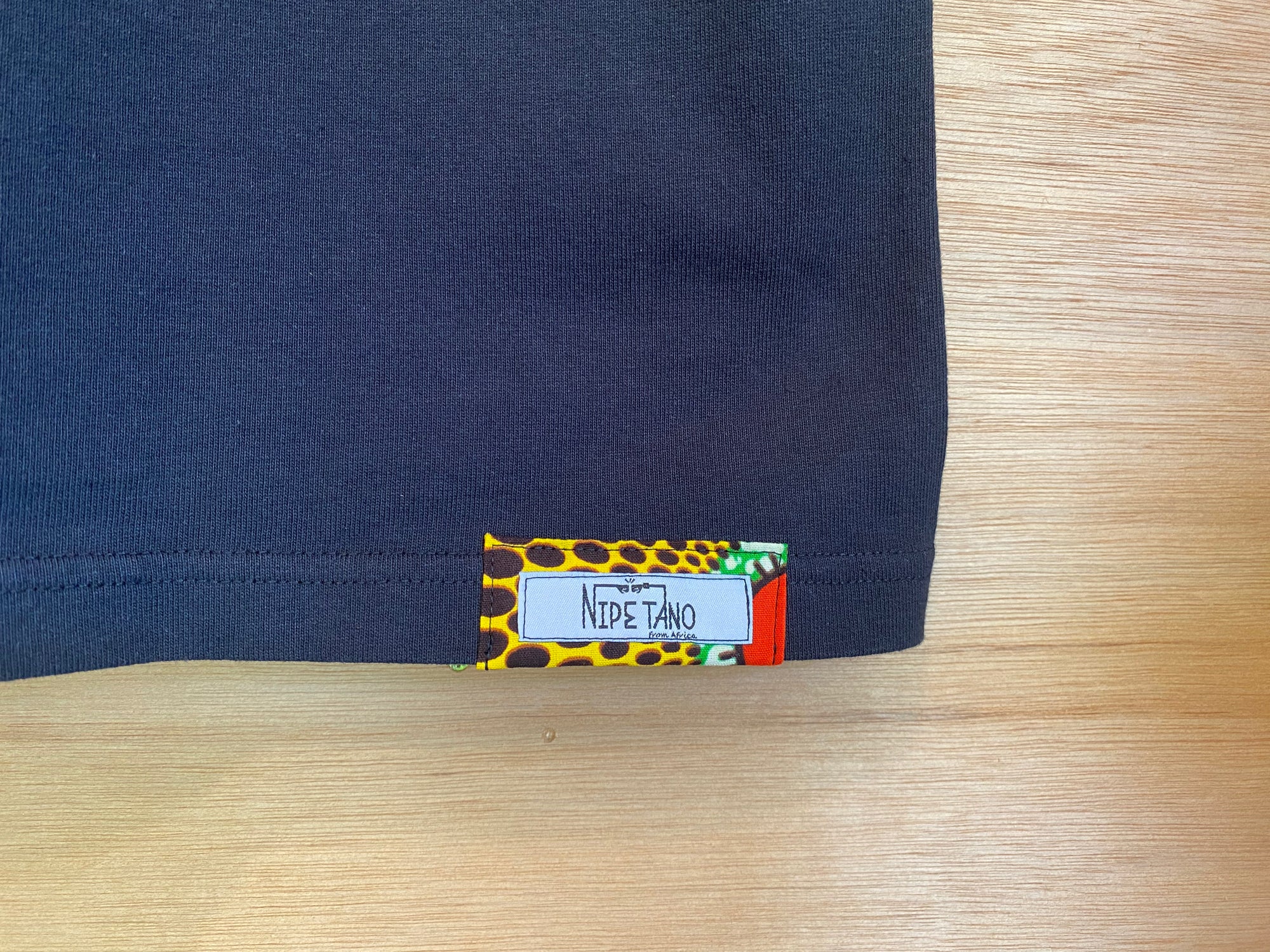 アフリカンポケットTシャツ　メンズL ブラック