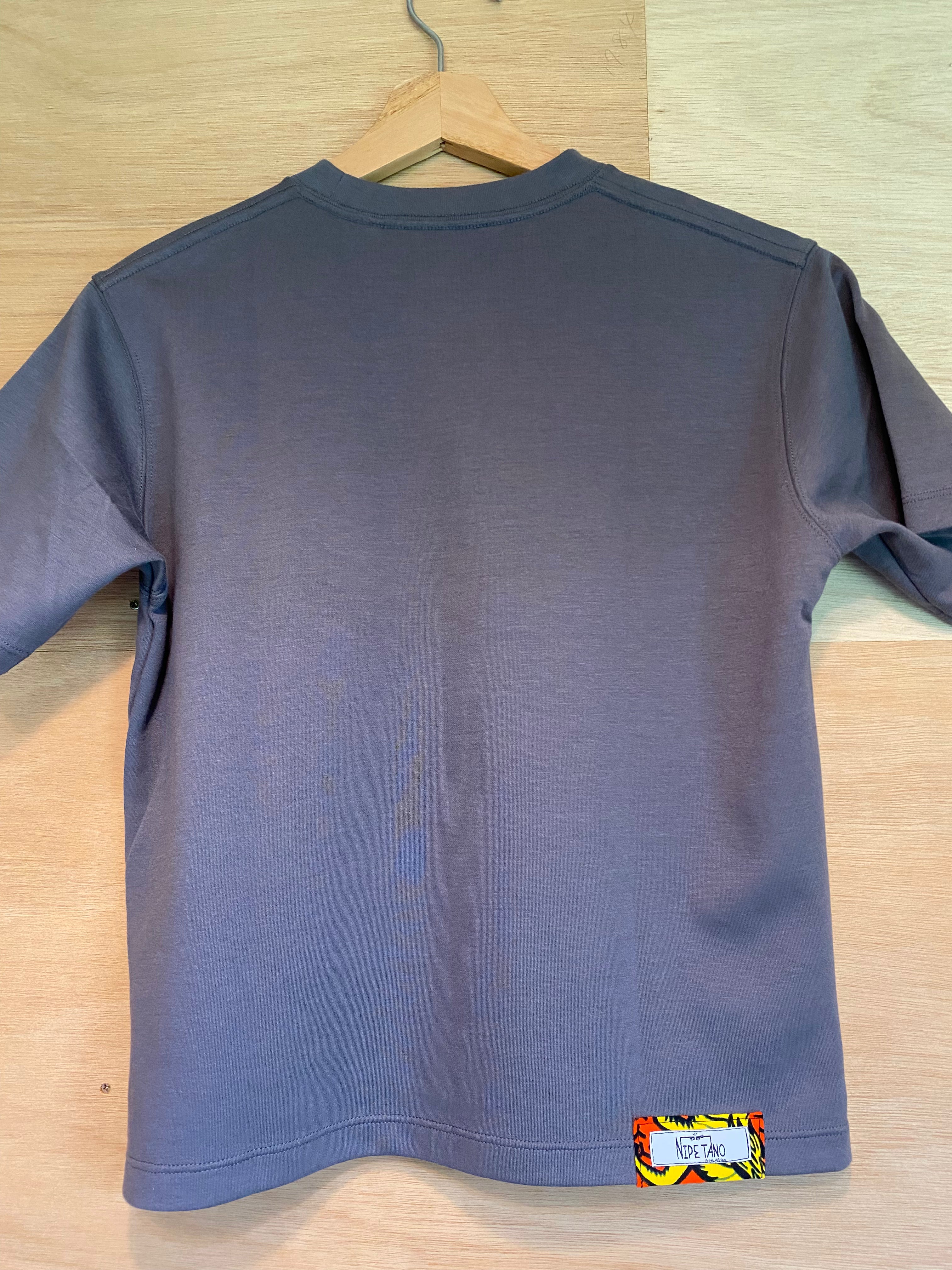 子供用アフリカンポケットTシャツ　グレー140