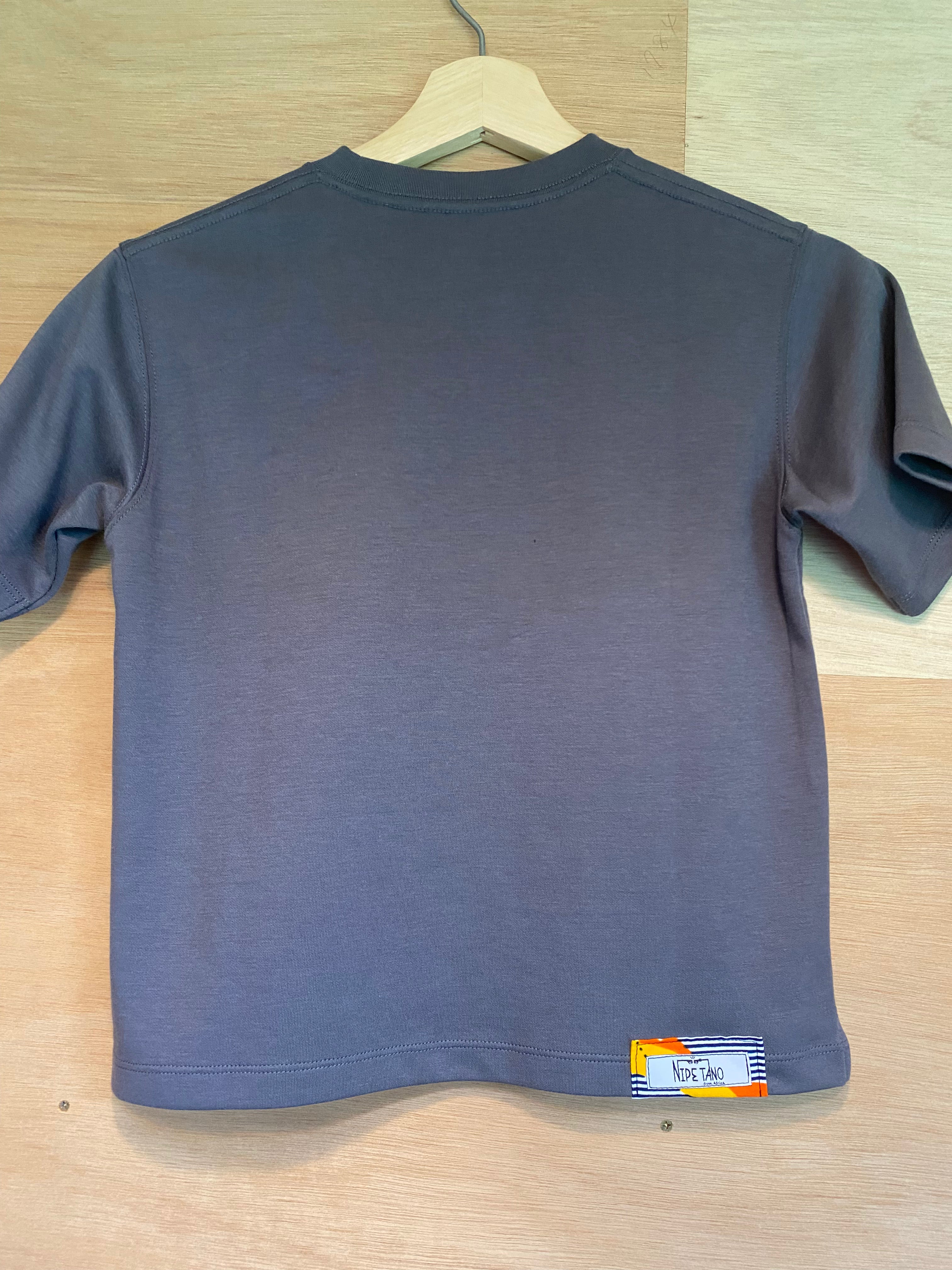子供用アフリカンポケットTシャツ　グレー120