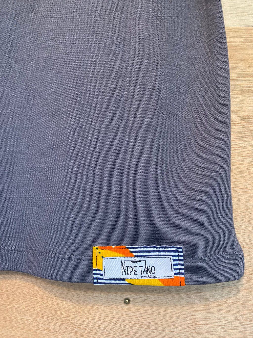 子供用アフリカンポケットTシャツ　グレー120